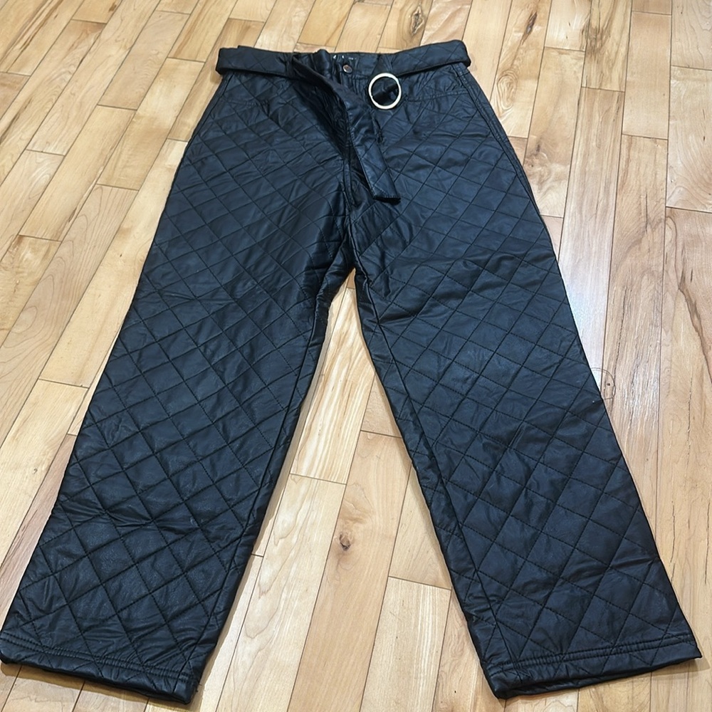 NWOT Zara Black Quilted Pants